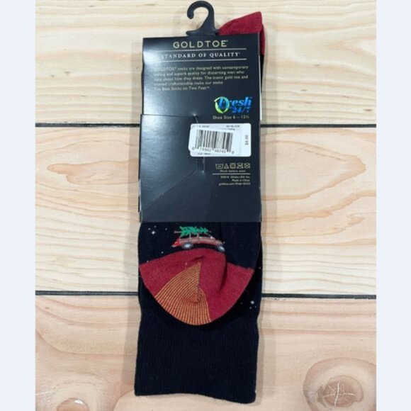 NEW Men's 6 -12.5 Gold Toe Wagoneer Christmas Tree Dress Socks - Picture 4 of 4